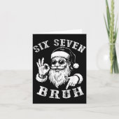 Bruh 67 Christmas Santa Six Seven 6 7 Boys Christm Kaart (Voorkant)