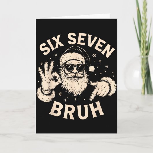Bruh 67 Christmas Santa Six Seven 6 7 Boys Christm Kaart (Voorkant)
