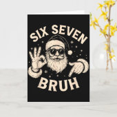 Bruh 67 Christmas Santa Six Seven 6 7 Boys Christm Kaart (Gele Bloem)