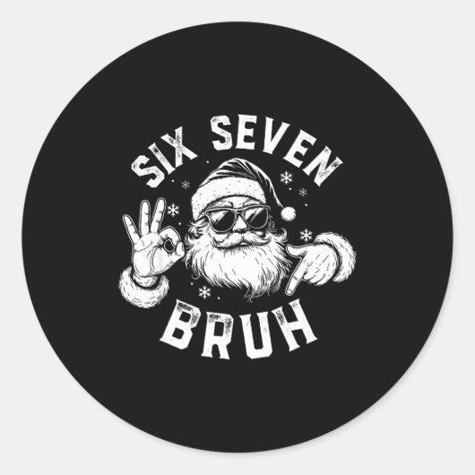 Bruh 67 Christmas Santa Six Seven 6 7 Boys Christm Ronde Sticker (Voorkant)
