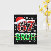 Bruh 67 Christmas Six Seven 6 7 Boys Christmas Paj Kaart (Gele Bloem)