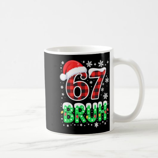Bruh 67 Christmas Six Seven 6 7 Boys Christmas Paj Koffiemok (Rechts)