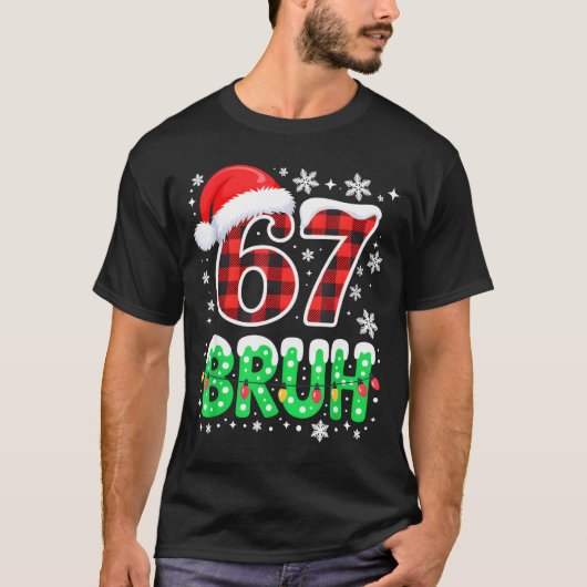 Bruh 67 Christmas Six Seven 6 7 Boys Christmas Paj T-shirt (Voorkant)