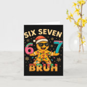 Bruh 67 Christmas Six Seven Gingerbreadman Boys 67 Kaart (Gele Bloem)