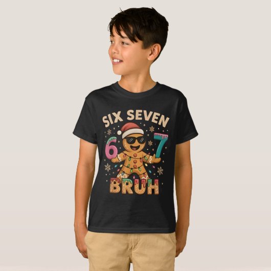 Bruh 67 Christmas Six Seven Gingerbreadman Boys 67 T-shirt (Voorkant volledig)
