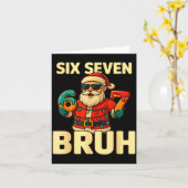 Bruh 67 Christmas Six Seven Meme Santa Boys 6 7 Ch Kaart (Gele Bloem)