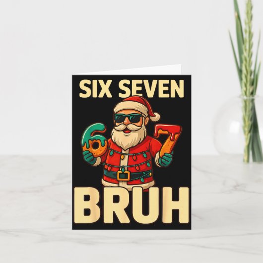 Bruh 67 Christmas Six Seven Meme Santa Boys 6 7 Ch Kaart (Voorkant)