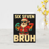 Bruh 67 Christmas Six Seven Meme Santa Boys 6 7 Ch Kaart (Gele Bloem)