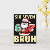 Bruh 67 Christmas Six Seven Meme Santa Boys 6 7 Ch Kaart (Gele Bloem)