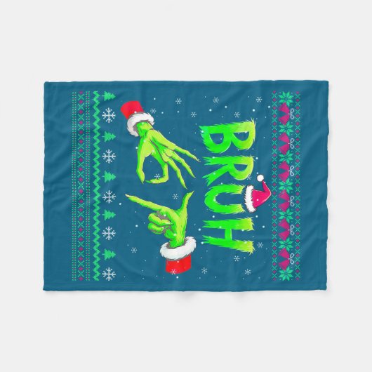 Bruh 67 Christmas Ugly Sweater Six Seven Meme 6 7  Fleece Deken (Voorkant (Horizontaal))