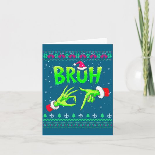 Bruh 67 Christmas Ugly Sweater Six Seven Meme 6 7  Kaart (Voorkant)