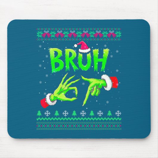 Bruh 67 Christmas Ugly Sweater Six Seven Meme 6 7  Muismat (Voorkant)