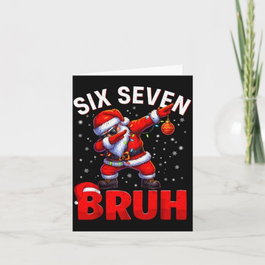 Bruh 67 Dabbing Kerstman Grappige Meme Zes Zeven K Kaart (Voorkant)