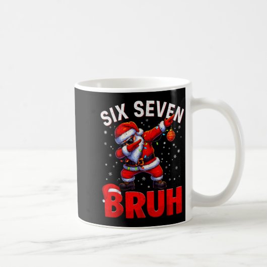 Bruh 67 Dabbing Kerstman Grappige Meme Zes Zeven K Koffiemok (Rechts)