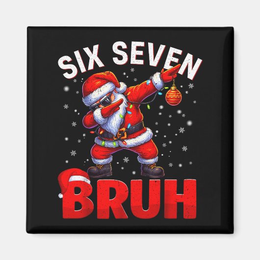 Bruh 67 Dabbing Kerstman Grappige Meme Zes Zeven K Magneet (Voorkant)