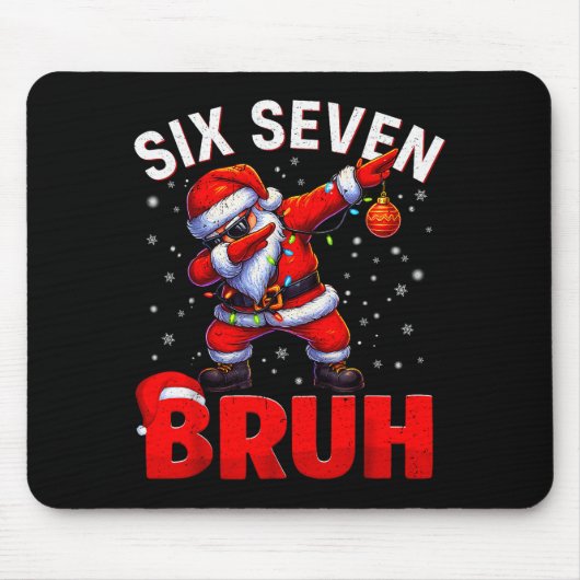 Bruh 67 Dabbing Kerstman Grappige Meme Zes Zeven K Muismat (Voorkant)