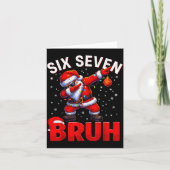 Bruh 67 Dabbing Santa Funny Meme Six Seven Christm Kaart (Voorkant)