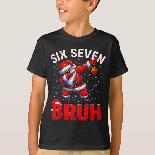 Bruh 67 Dabbing Santa Funny Meme Six Seven Christm T-shirt (Voorkant)
