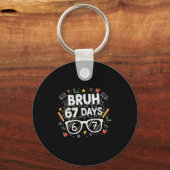 Bruh 67 Days Christmas Funny School Student Sleutelhanger (Voorkant)