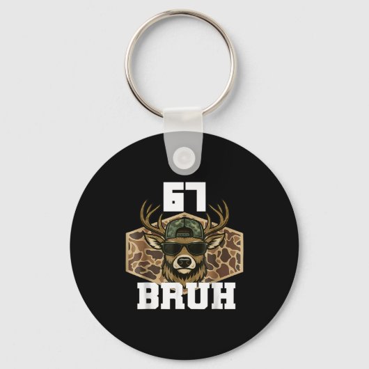 Bruh 67 Deer Funny Deer Hunting Camo Hat Youth Tee Sleutelhanger (Voorkant)