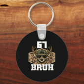 Bruh 67 Deer Funny Deer Hunting Camo Hat Youth Tee Sleutelhanger (Voorkant)