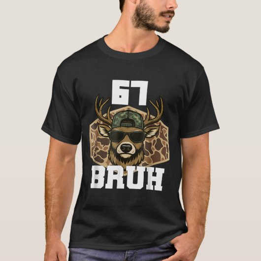 Bruh 67 Deer Funny Deer Hunting Camo Hat Youth Tee T-shirt (Voorkant)