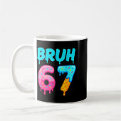 Bruh 67 Drippy Ice Cream Donut Funny Essential Koffiemok (Links)