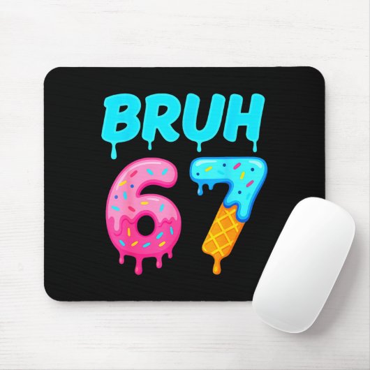 Bruh 67 Drippy Ice Cream Donut Funny Essential  Muismat (Met muis)