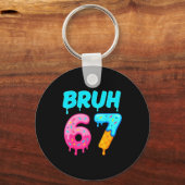 Bruh 67 Drippy Ice Cream Donut Funny Essential Sleutelhanger (Voorkant)