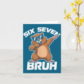 Bruh 67 Funny Groundhog 6-7 Meme Pyjamas Boys Girl Kaart (Gele Bloem)