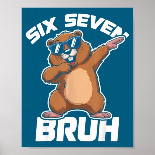 Bruh 67 Funny Groundhog 6-7 Meme Pyjamas Boys Girl Poster (Voorkant)