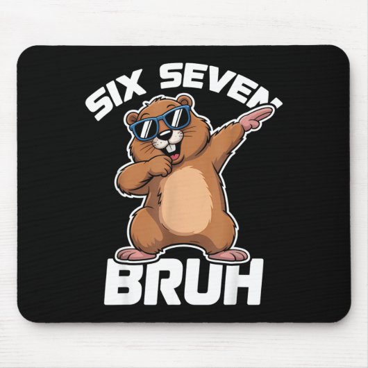 Bruh 67 Grappige Groundhog 6-7 Meme Pyjama Jongens Muismat (Voorkant)