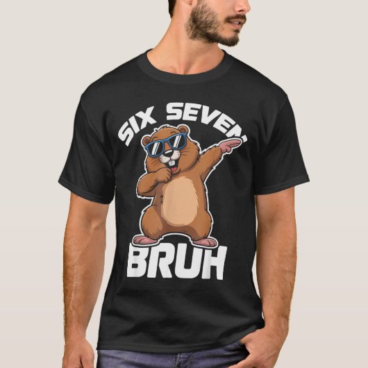 Bruh 67 Grappige Groundhog 6-7 Meme Pyjama Jongens T-shirt (Voorkant)
