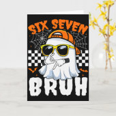 Bruh 67 Halloween Grappig Zes Zeven Meme Brainrot Kaart (Gele Bloem)