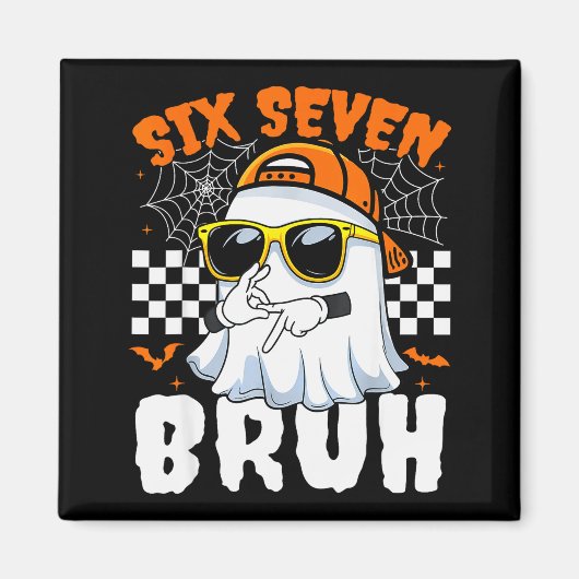 Bruh 67 Halloween Grappig Zes Zeven Meme Brainrot  Magneet (Voorkant)
