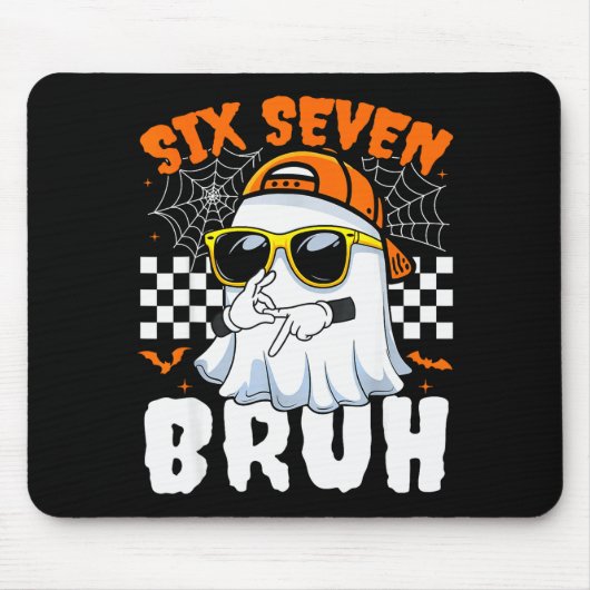 Bruh 67 Halloween Grappig Zes Zeven Meme Brainrot Muismat (Voorkant)