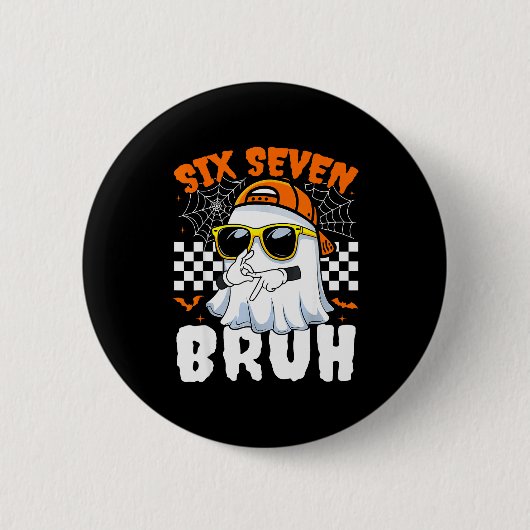 Bruh 67 Halloween Grappig Zes Zeven Meme Brainrot Ronde Button 5,7 Cm (Voorkant)