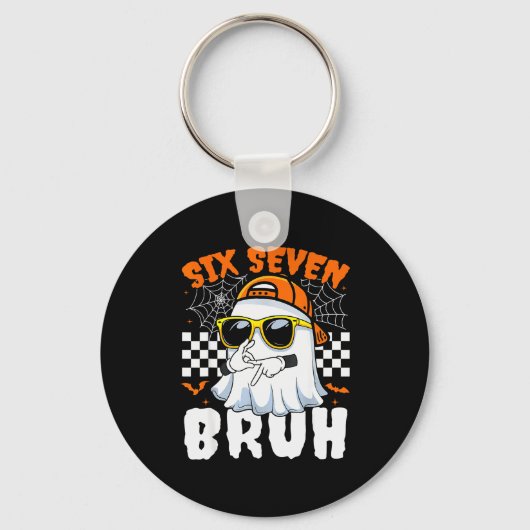 Bruh 67 Halloween Grappig Zes Zeven Meme Brainrot Sleutelhanger (Voorkant)