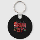Bruh 67 Meme Funny Christmas Red Plaid Xmas Pajama Sleutelhanger (Voorkant)