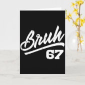 Bruh 67 Meme Grappig Nummer 6 7 Kostuum Kinderen J Kaart (Gele Bloem)