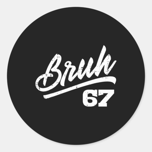 Bruh 67 Meme Grappig Nummer 6 7 Kostuum Kinderen J Ronde Sticker (Voorkant)