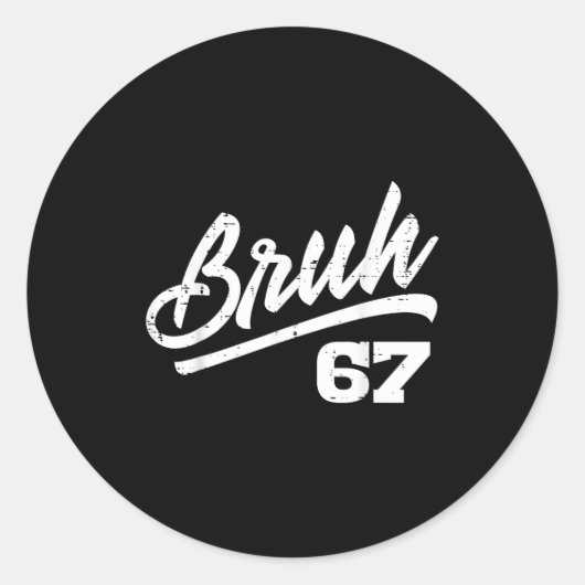 Bruh 67 Meme Grappig Nummer 6 7 Kostuum Kinderen J Ronde Sticker (Voorkant)