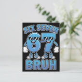 Bruh 67 Meme Grappige Retro Script Slang Kledingst Briefkaart (Staand voorkant)