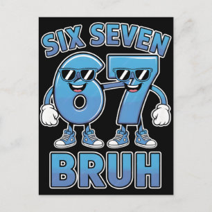 Bruh 67 Meme Grappige Retro Script Slang Kledingst Briefkaart