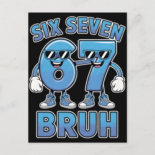 Bruh 67 Meme Grappige Retro Script Slang Kledingst Briefkaart (Voorkant)