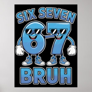 Bruh 67 Meme Grappige Retro Script Slang Kledingst Poster
