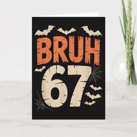 Bruh 67 Meme Halloween Kaart (Voorkant)
