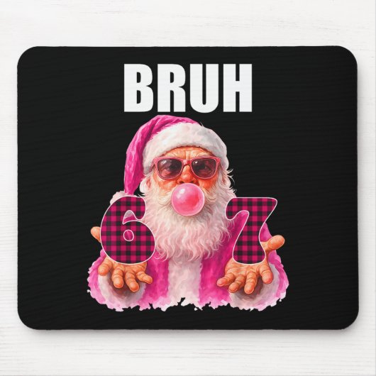 Bruh 67 Santa Bubble Gum Six Seven Meme Christmas  Muismat (Voorkant)