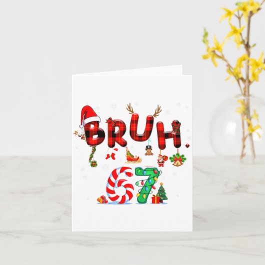 Bruh 67 Six Seven 6 7 Meme Christmas Candy Cane Li Kaart (Gele Bloem)