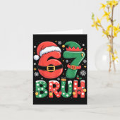 Bruh 67 Six Seven 6 7 Meme Christmas Funny Boy Gir Kaart (Gele Bloem)